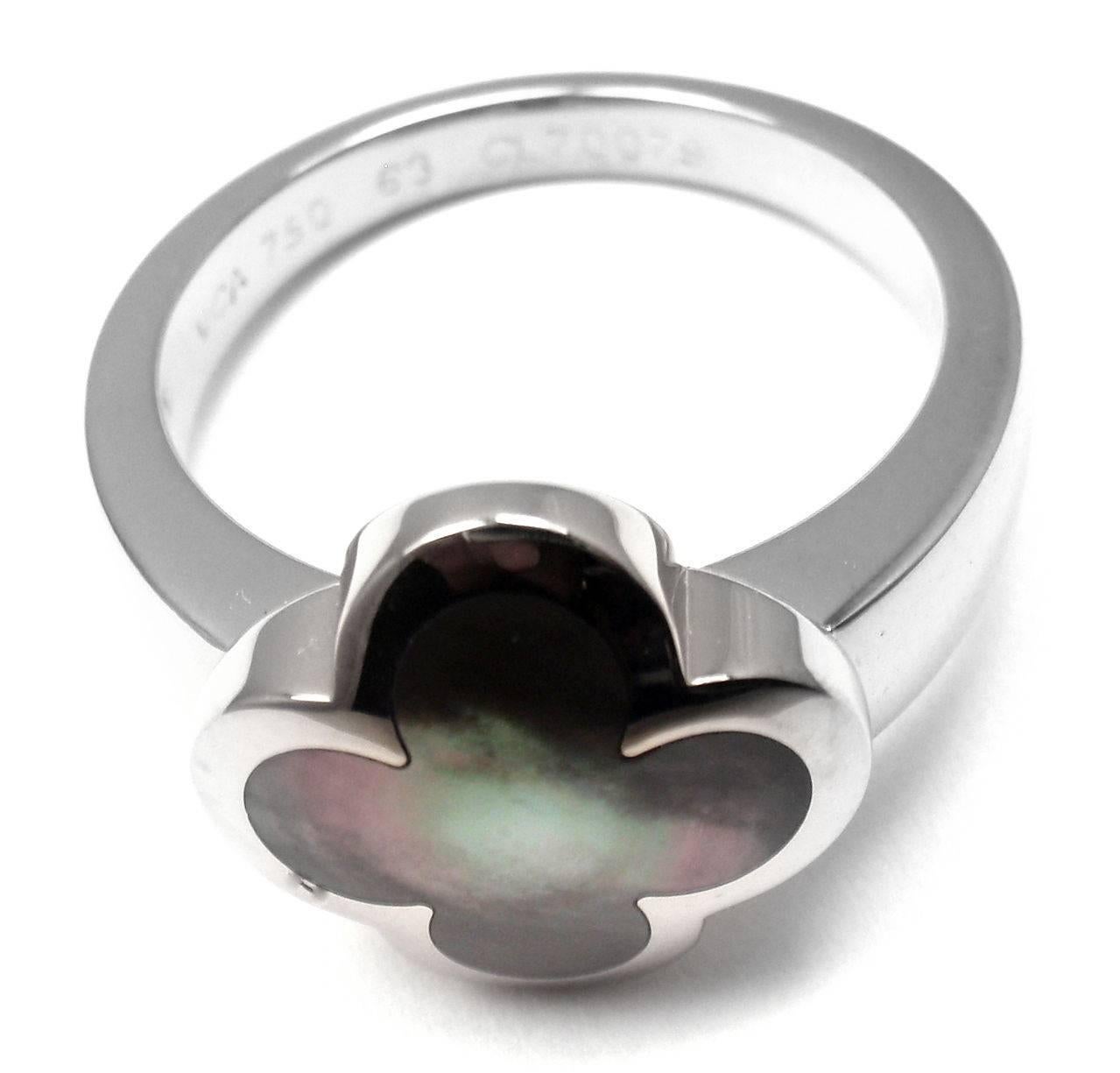 Women's Van Cleef & Arpels Pure Alhambra Grey Mother Of Pearl Gold Cocktail Ring
