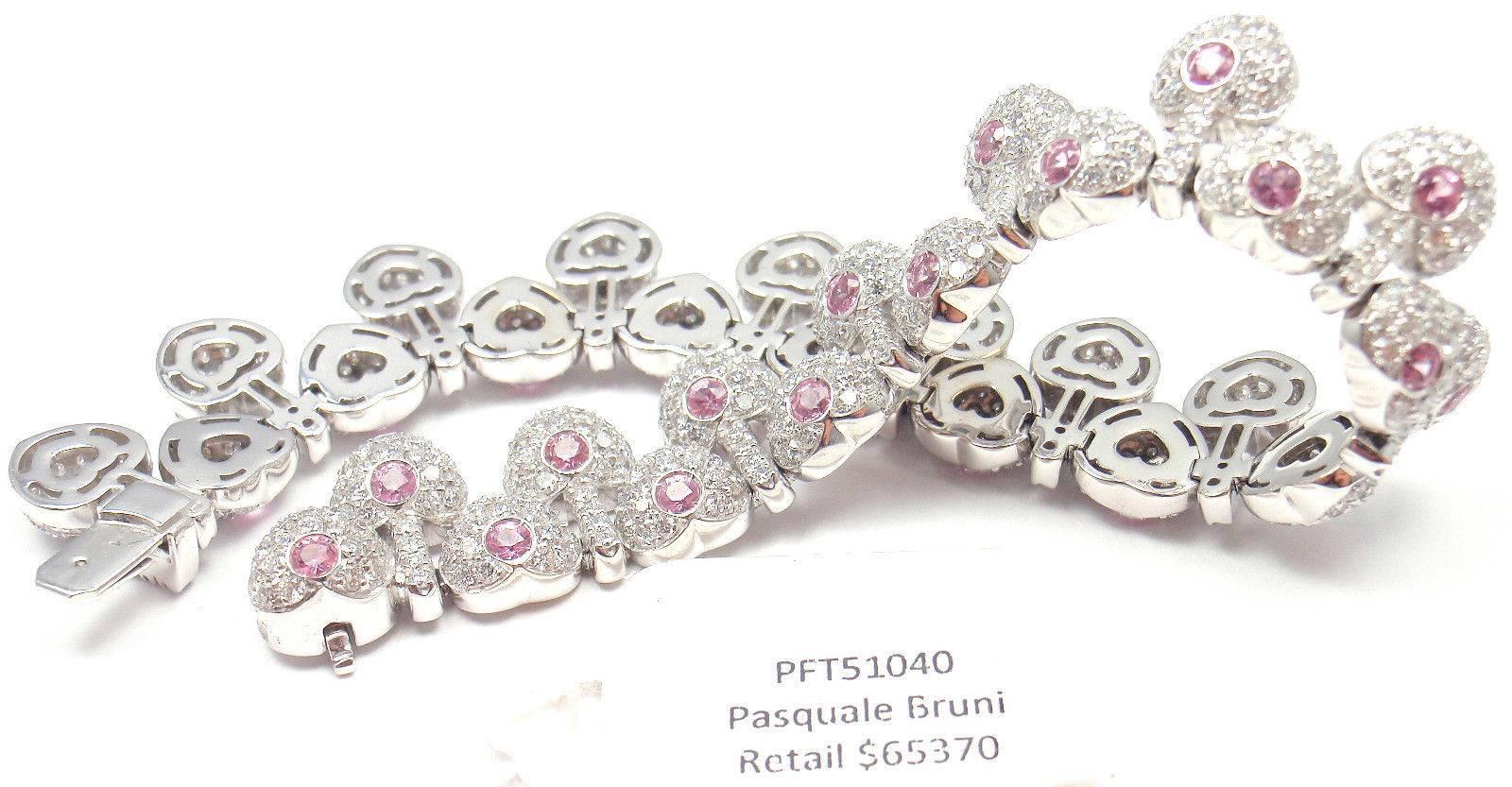 Pasquale Bruni Vanita Pink Sapphire Diamond Gold Heart Bracelet 1