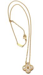 Van Cleef & Arpels Vintage Alhambra Diamant-Gold-Anhänger-Halskette