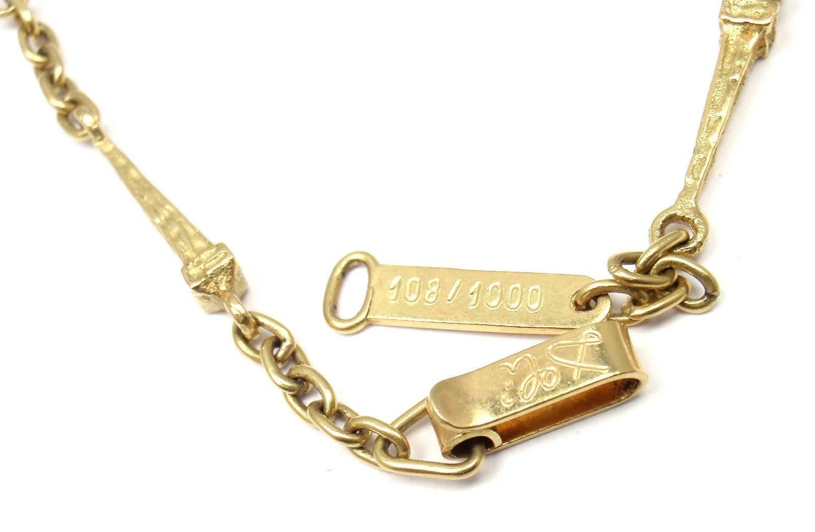 Salvador Dali Christ Saint John On The Cross Gold Necklace Bracelet In New Condition In Holland, PA