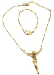 Salvador Dali Christ Saint John On The Cross Gold Necklace Bracelet