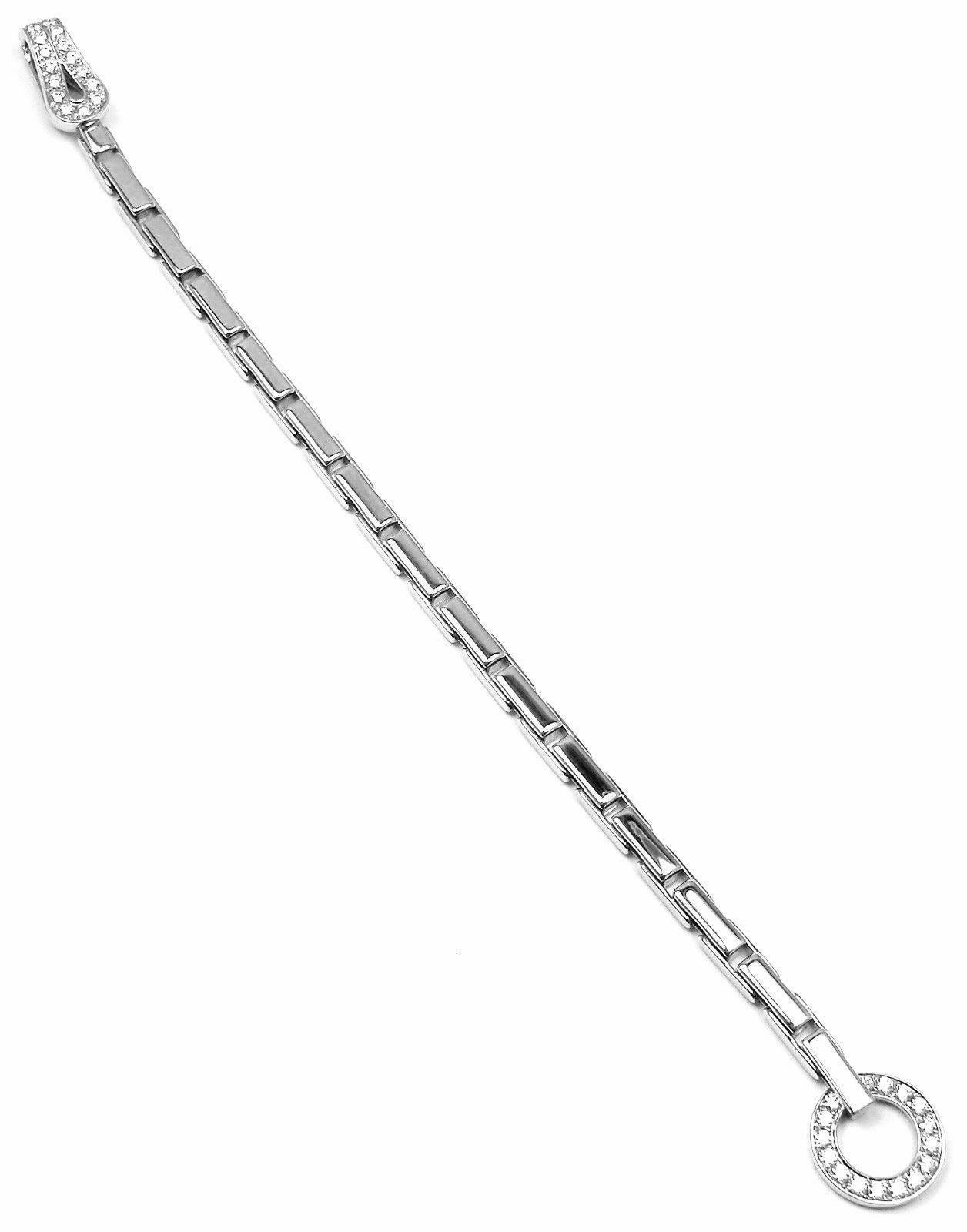 CARTIER Agrafe Diamond White Gold Bracelet In New Condition In Southampton, PA