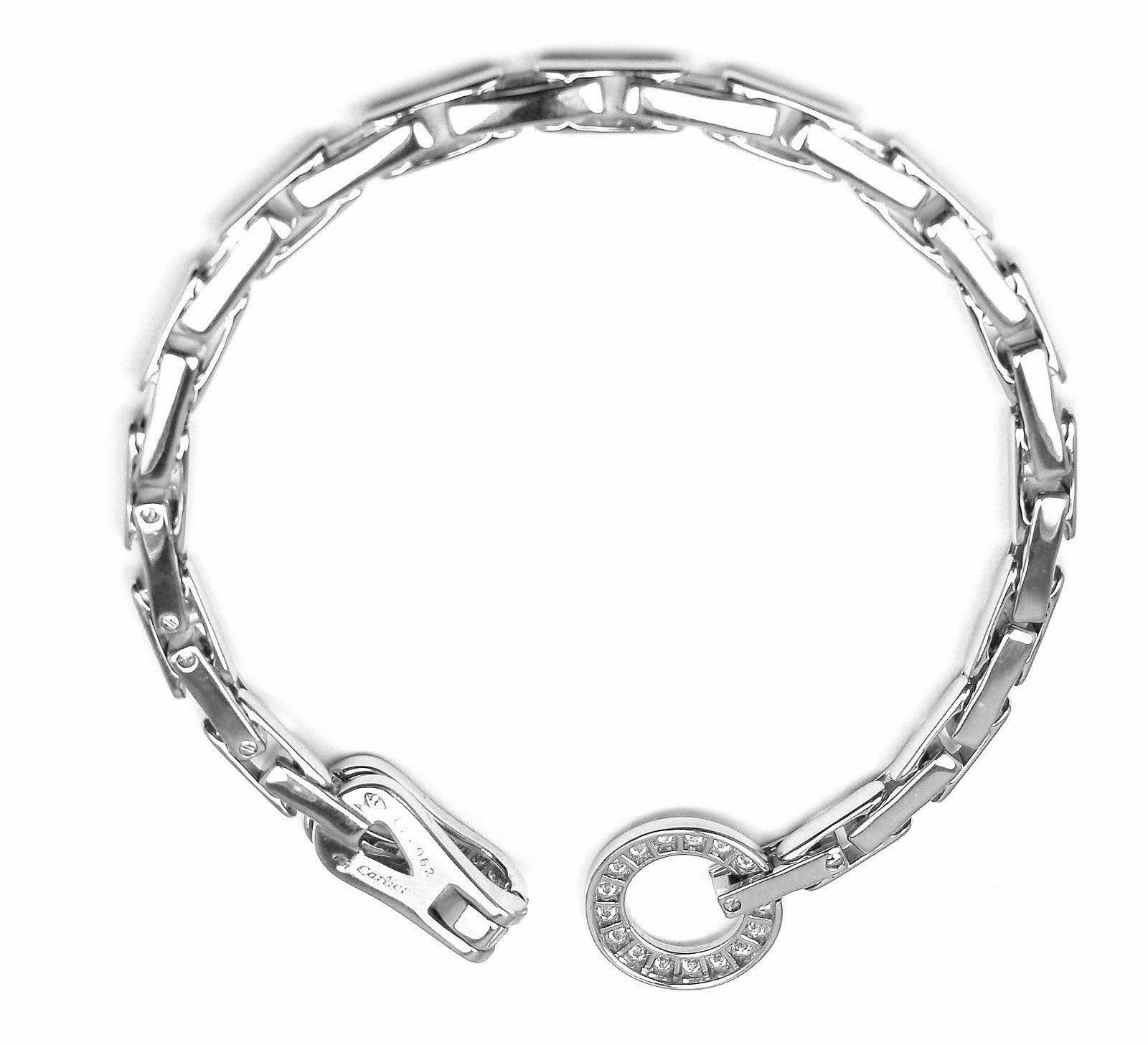 CARTIER Agrafe Diamond White Gold Bracelet 2