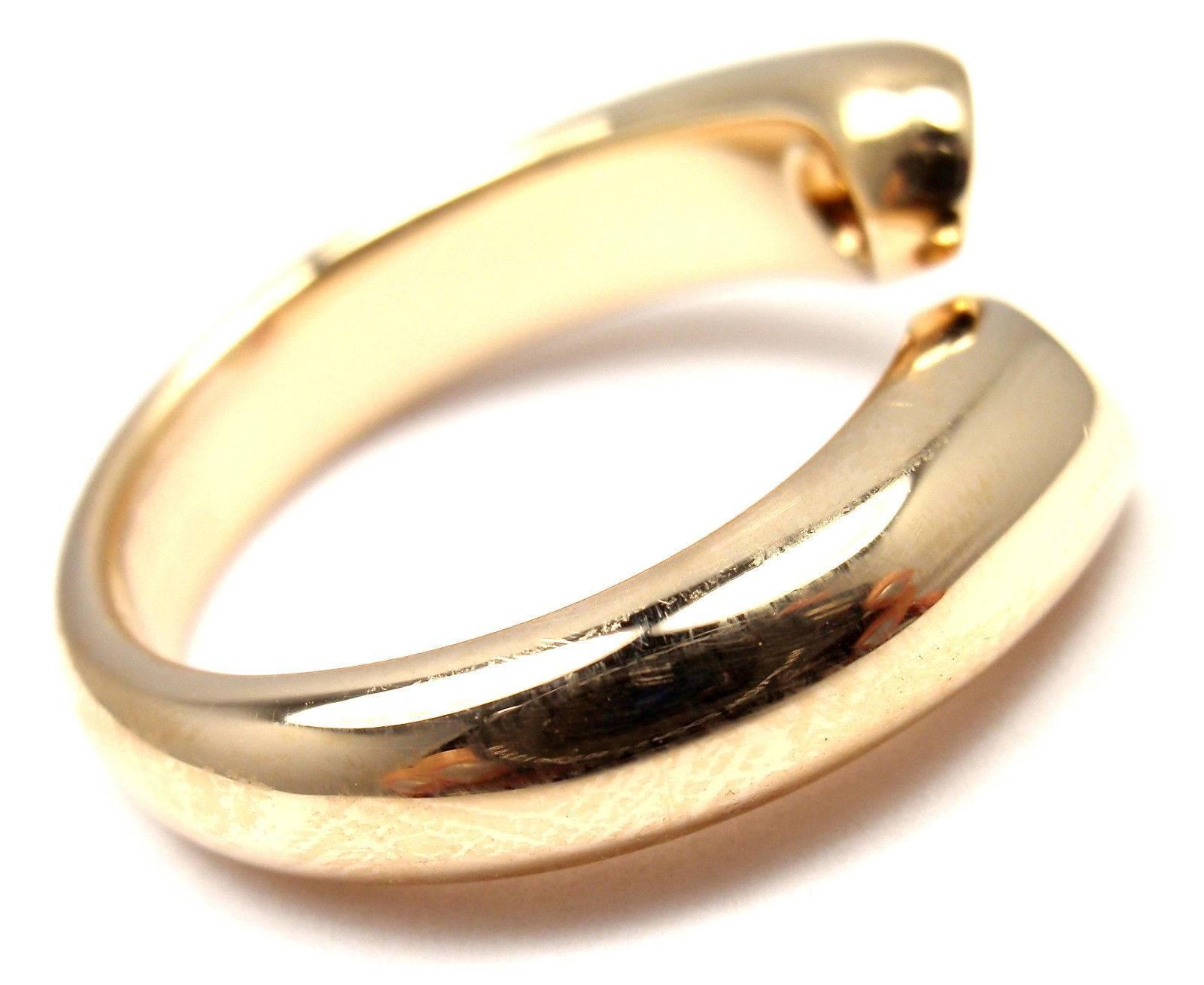 Cartier Ruby Ellipse Deux Tetes Croisees Bypass Yellow Gold Band Ring In New Condition In Southampton, PA