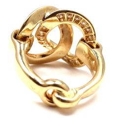 Hermes Diamond Large Yellow Gold Ring