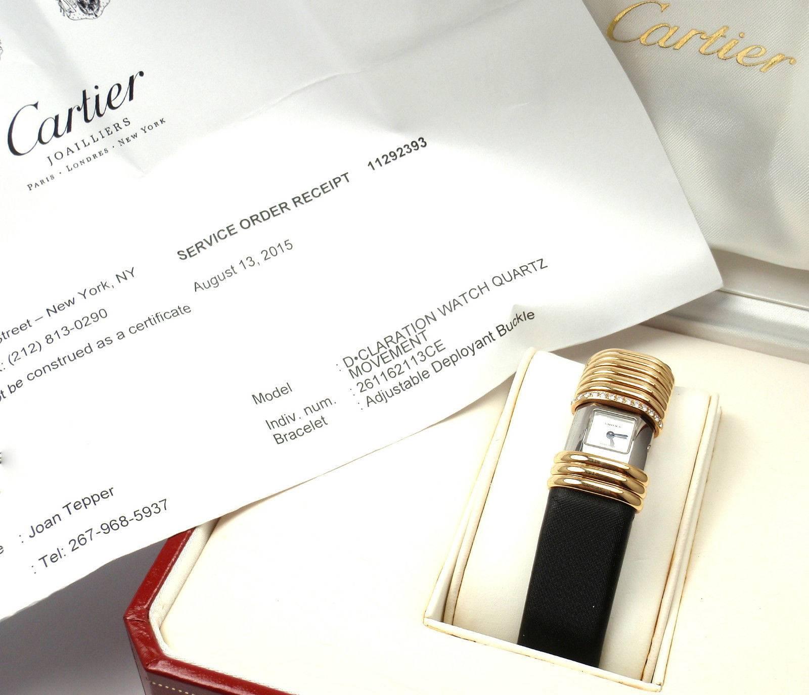 Cartier Lady's Rose Gold Diamond Declaration Quartz Wristwatch 1