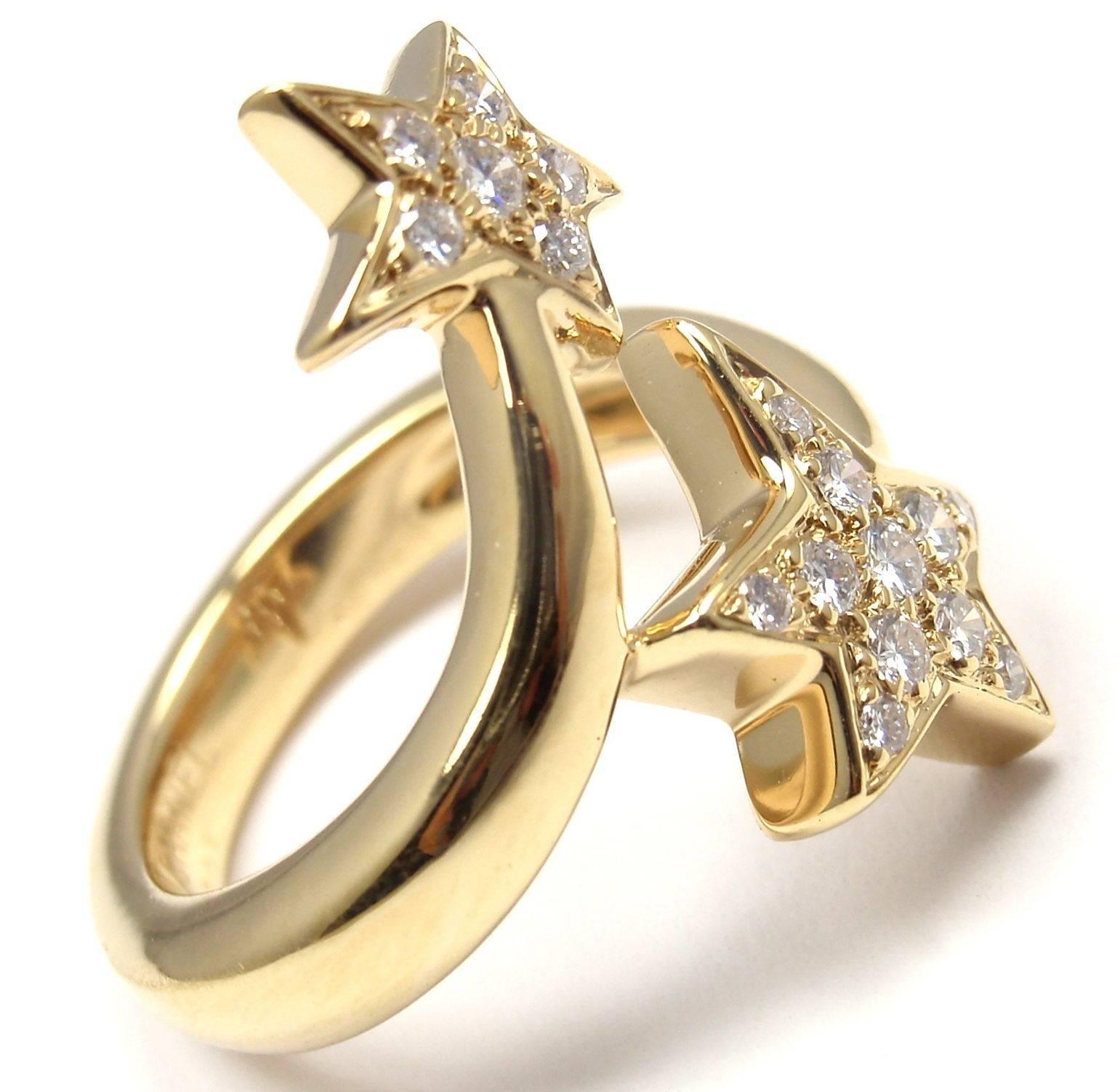  Chanel Comete Star Diamond Gold Cocktail Ring In New Condition In Holland, PA
