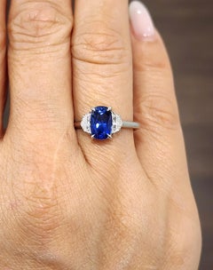 1.97 ct GIA Certified Natural Sapphire & Diamond Ring