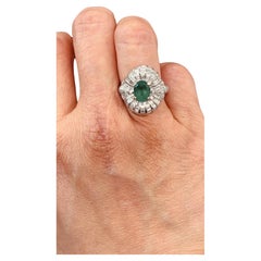 3,85 ct Smaragd & Diamant Ring