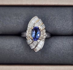 2.76 ct Tanzanite & Diamond Ring set in 18k White Gold