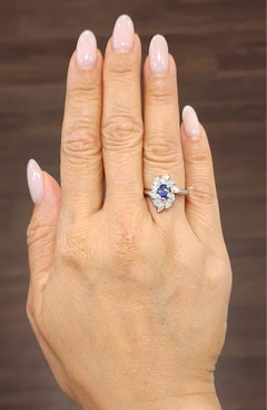 1.85 ct Tanzanite & Diamond Ring set in Platinum