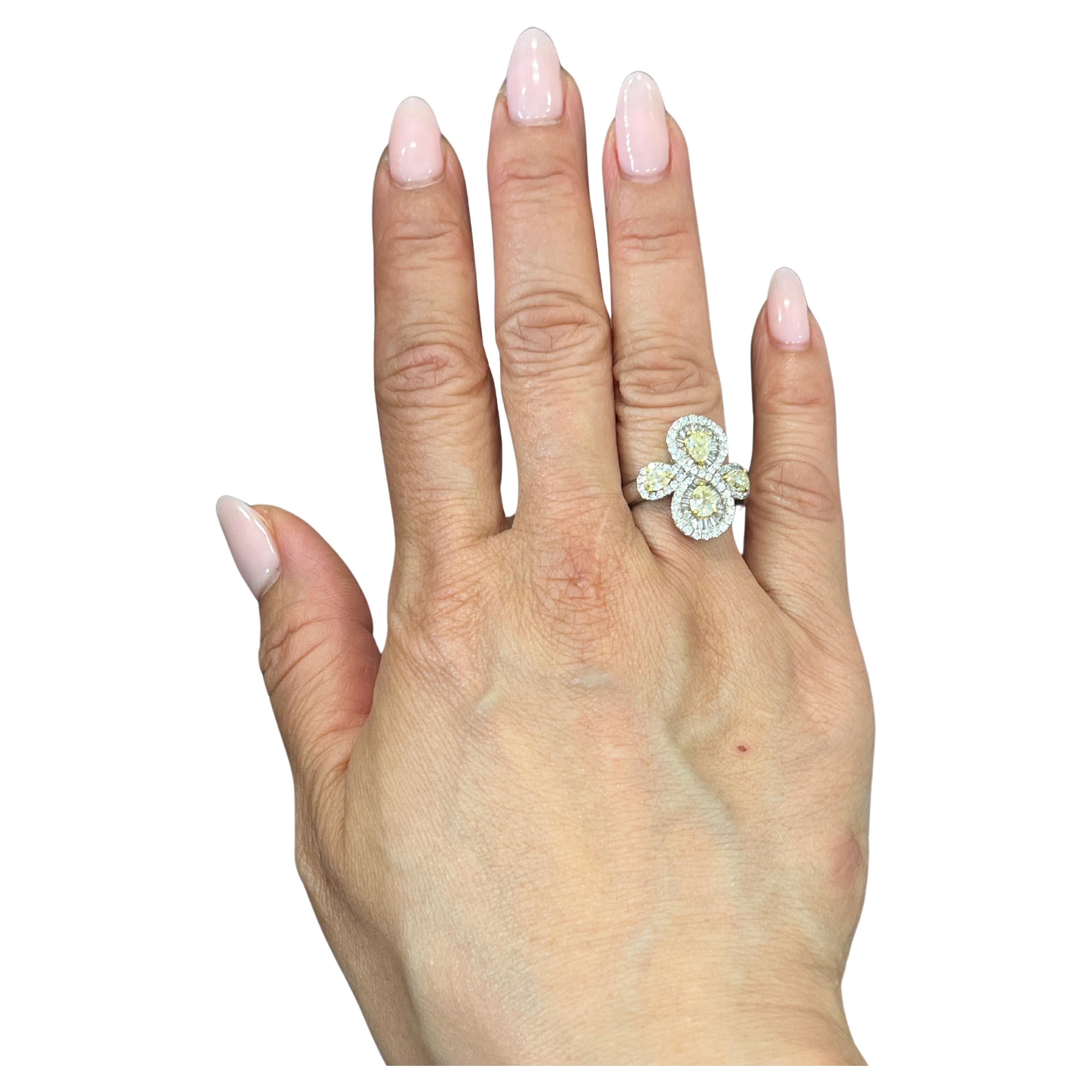 2.63 ct Naturgelb & Diamant Ring  im Angebot