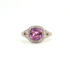 3.18 ct Natural Pink Sapphire & Diamond Ring