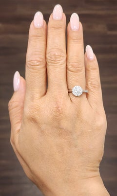 Eleganter 0,72 Karat 18k Weißgold Diamantring