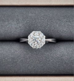 Eleganter 0,72 Karat 18k Weißgold Diamantring