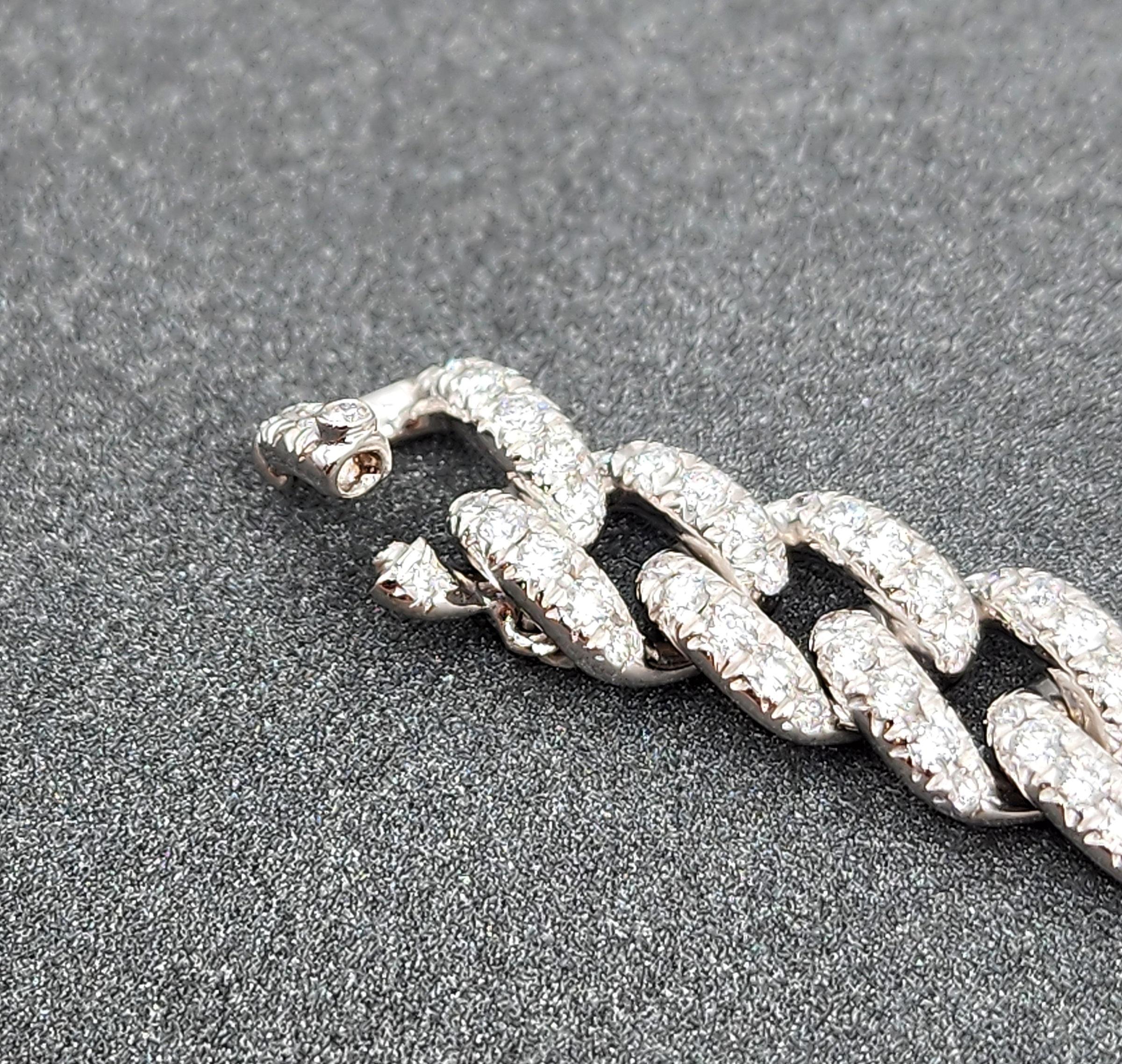 Pulsera de diamantes de eslabón cubano de 2.57 ct en venta 1