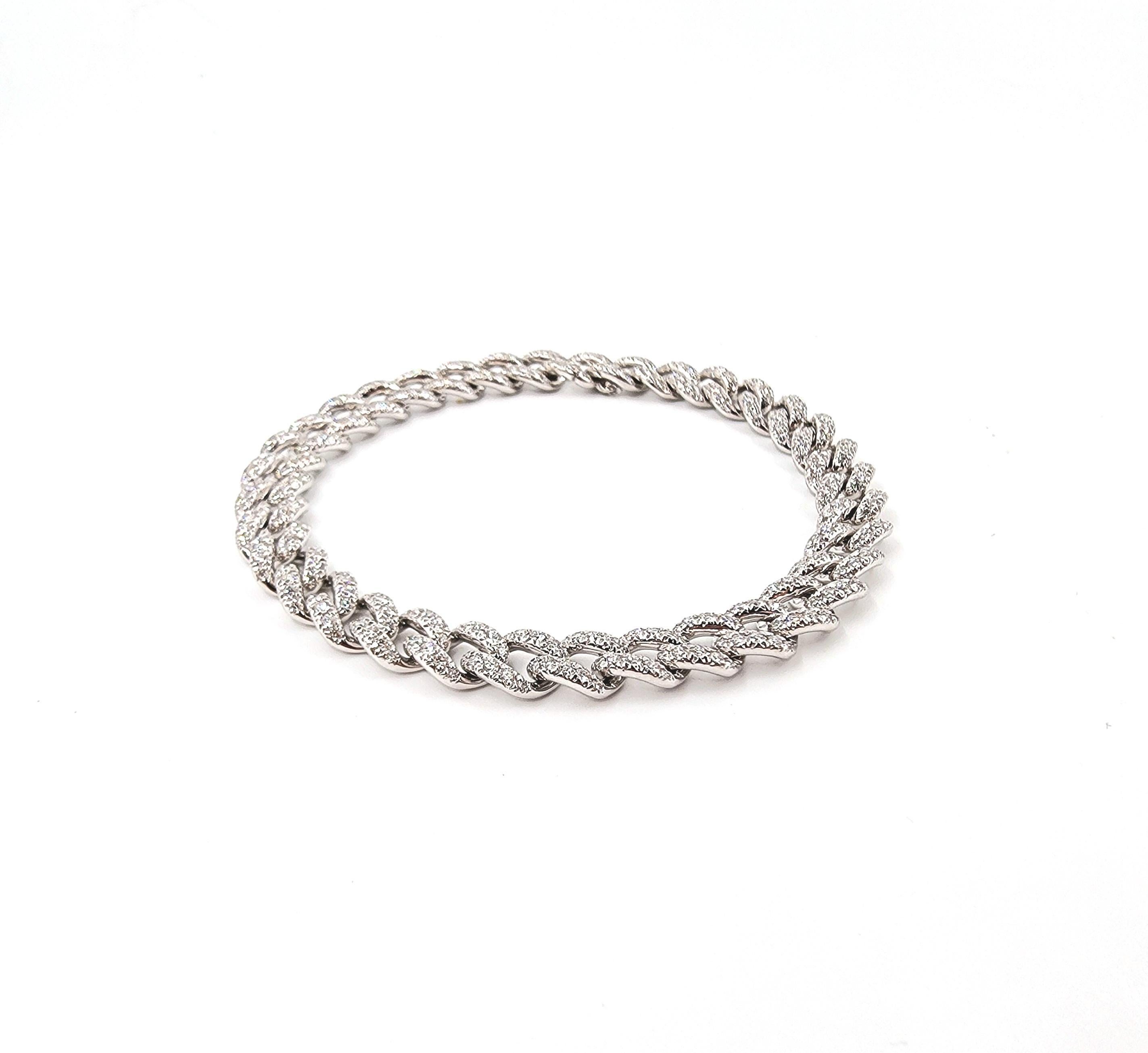 Pulsera de diamantes de eslabón cubano de 2.57 ct en venta 4