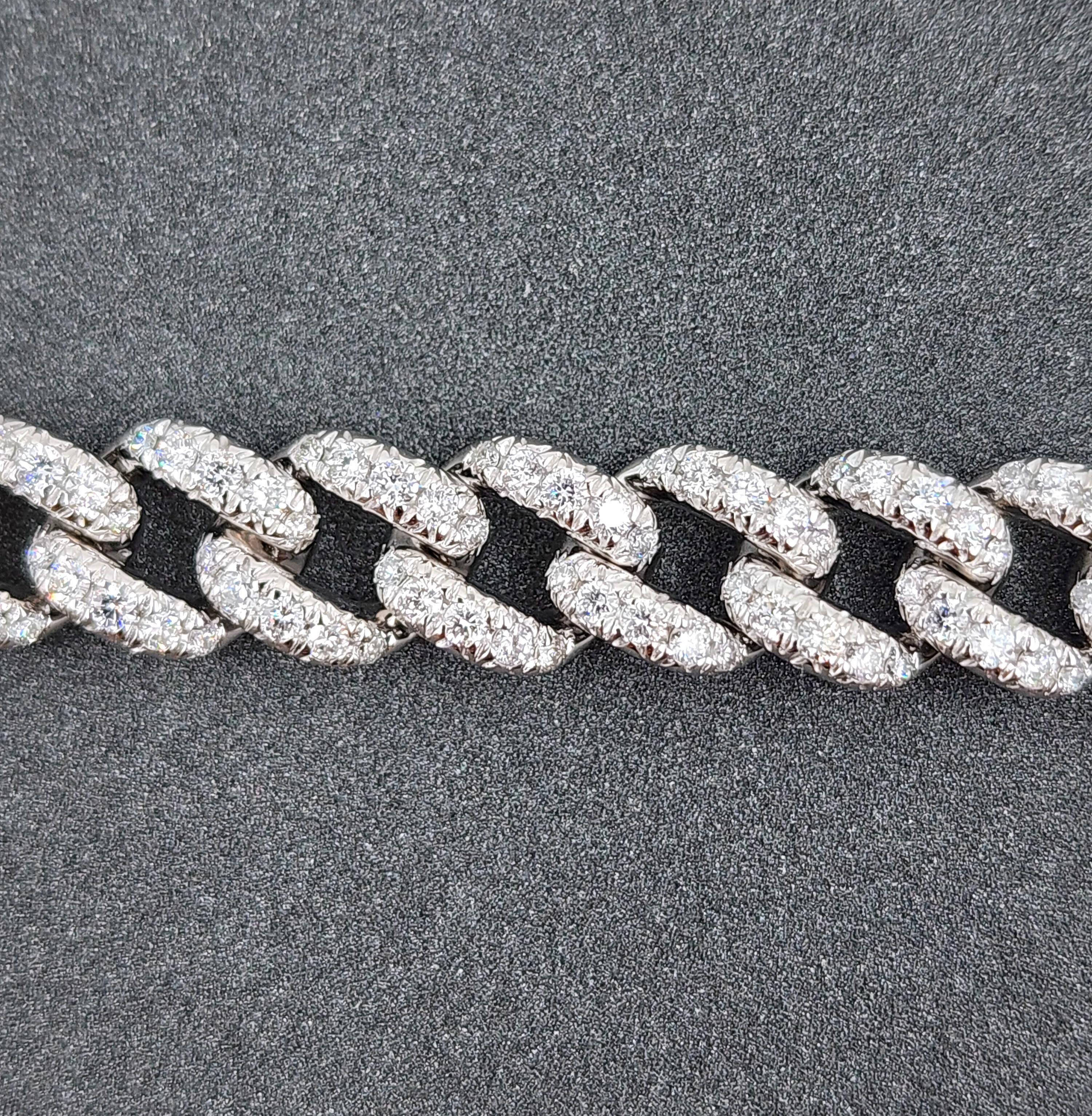 Pulsera de diamantes de eslabón cubano de 2.57 ct en venta 2