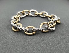 David Yurman Oval Link Chain Bracelet en argent sterling et or jaune 18 carats