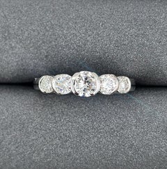 0.50 ct Half Bezel-Set Diamond Ring set in 14k White Gold