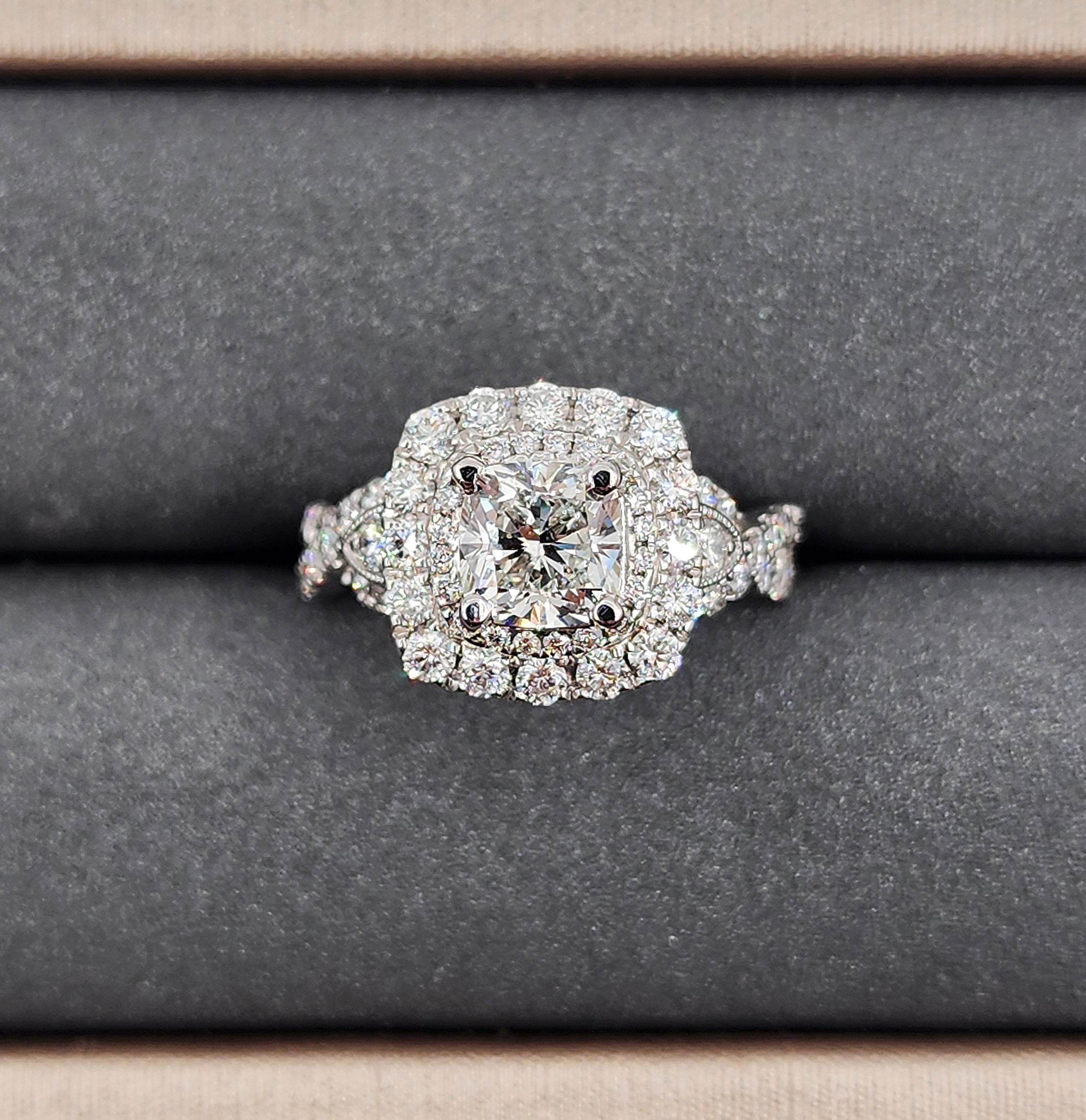 1.10 ct GIA Certified Diamond Ring in 14k White Gold For Sale