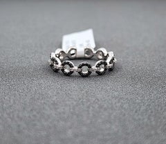 0.40 ct Natural Black & White Diamond Ring set in 18k White Gold