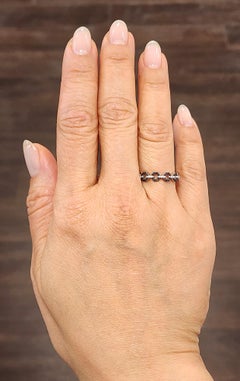 0.40 ct Natural Black & White Diamond Ring set in 18k White Gold