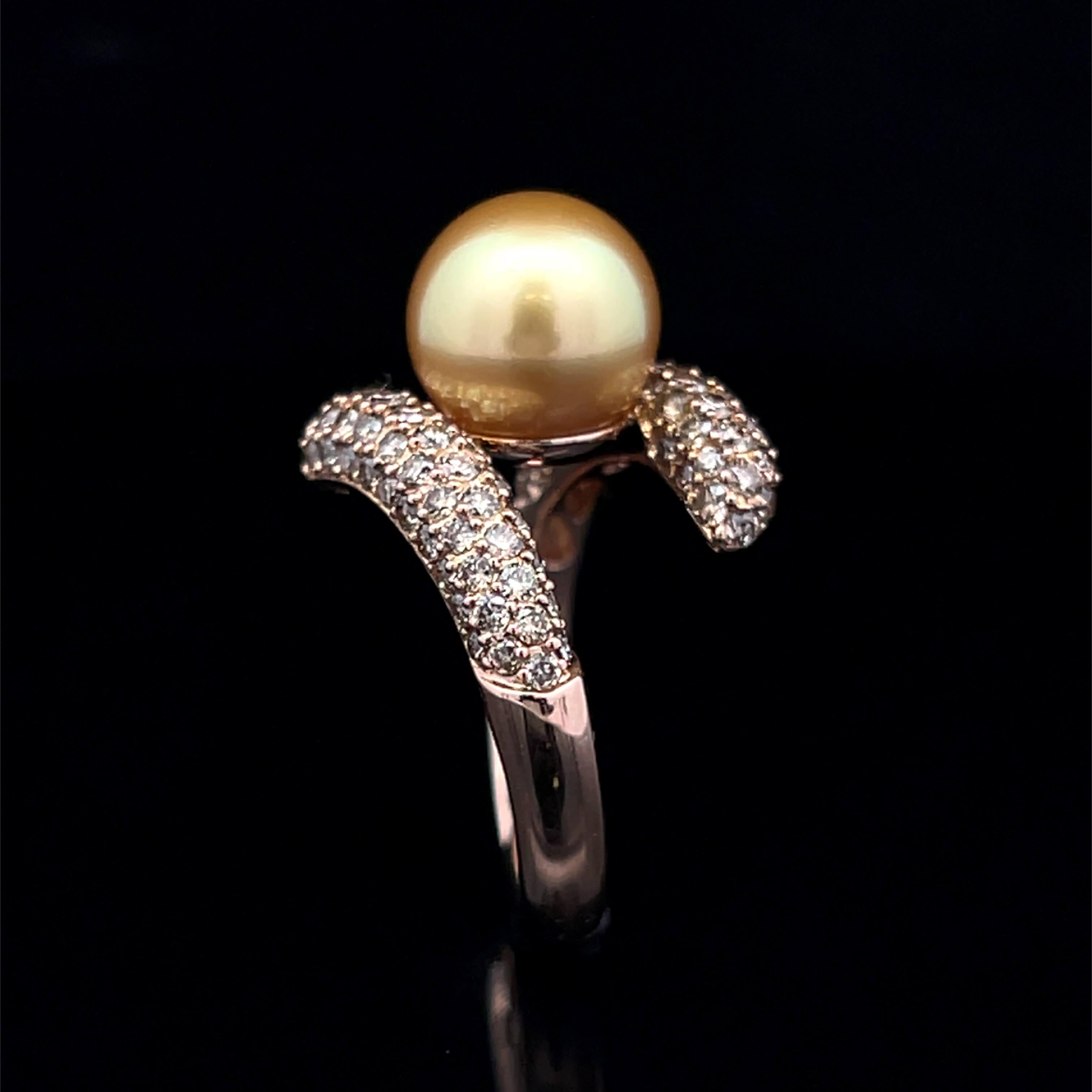 Autore Perlen- & Diamantring CIRCA 1990er Jahre im Angebot 1