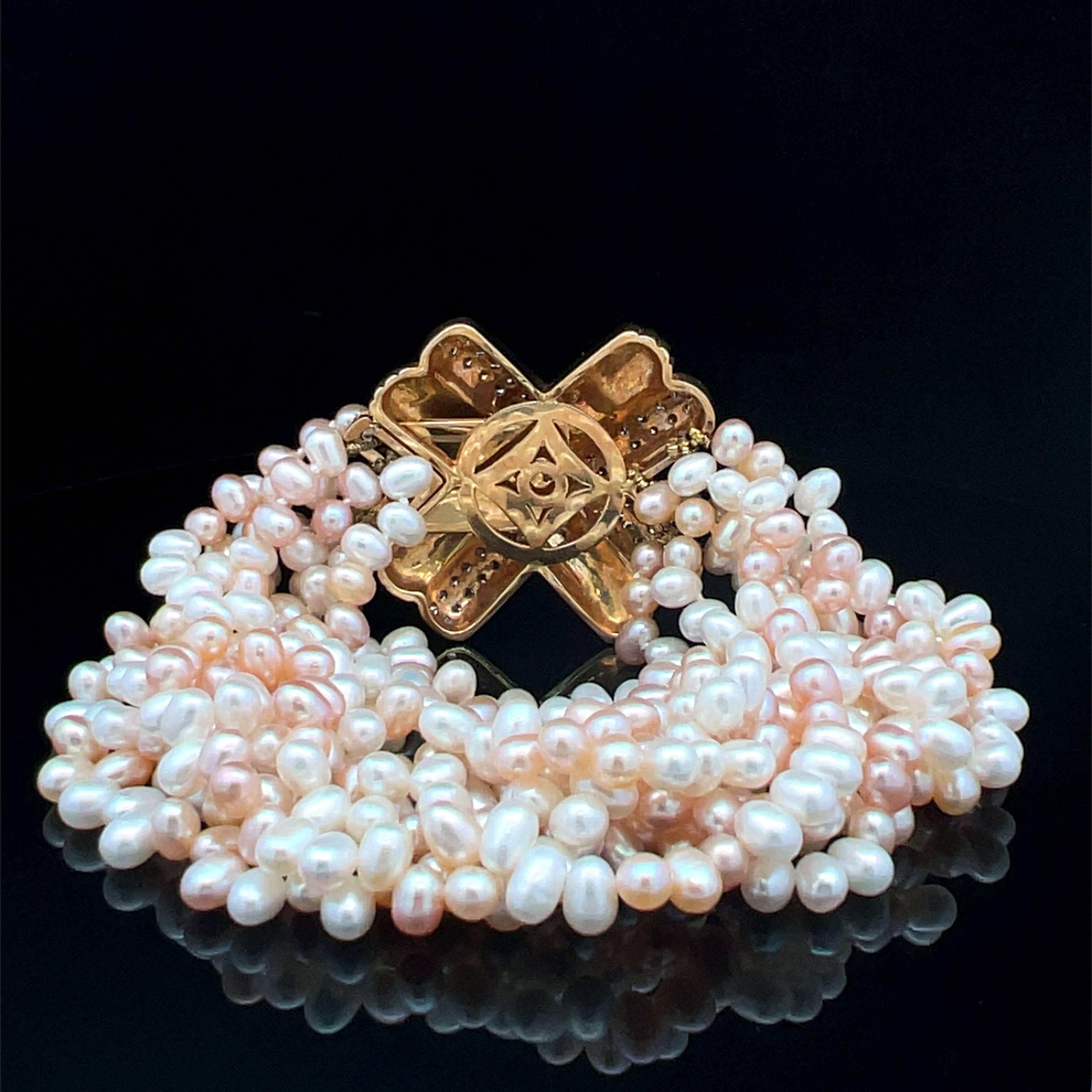 Pulsera de perlas y diamantes de Ann Middleton Circa 1980s en Bueno estado para la venta en ADELAIDE, SA