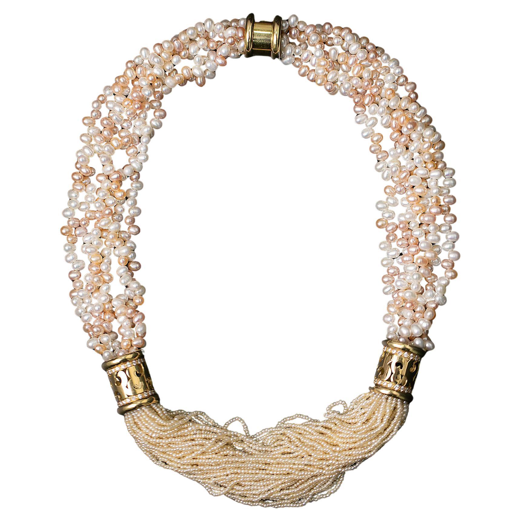 Collana di perle e diamanti di Ann Middleton, circa anni '80 in vendita