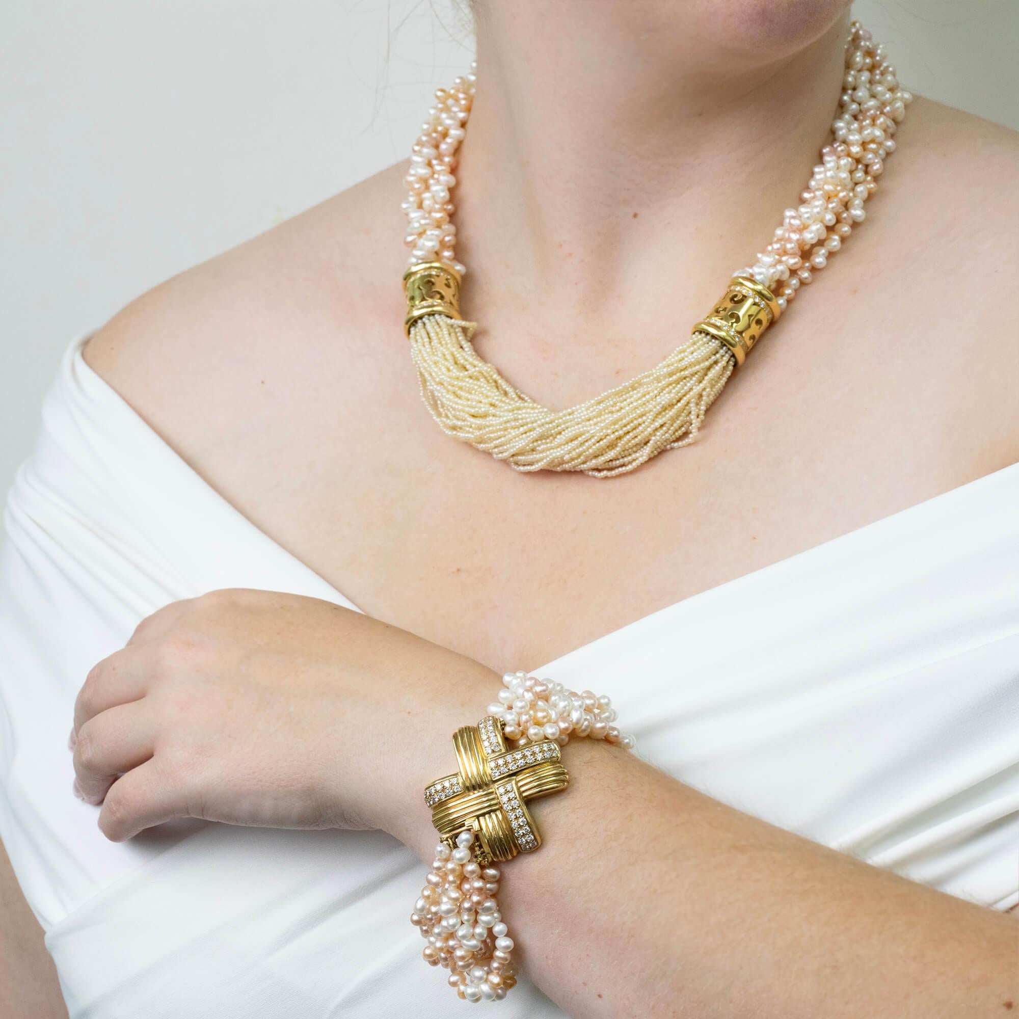 Collana di perle e diamanti di Ann Middleton, circa anni '80 in vendita 2