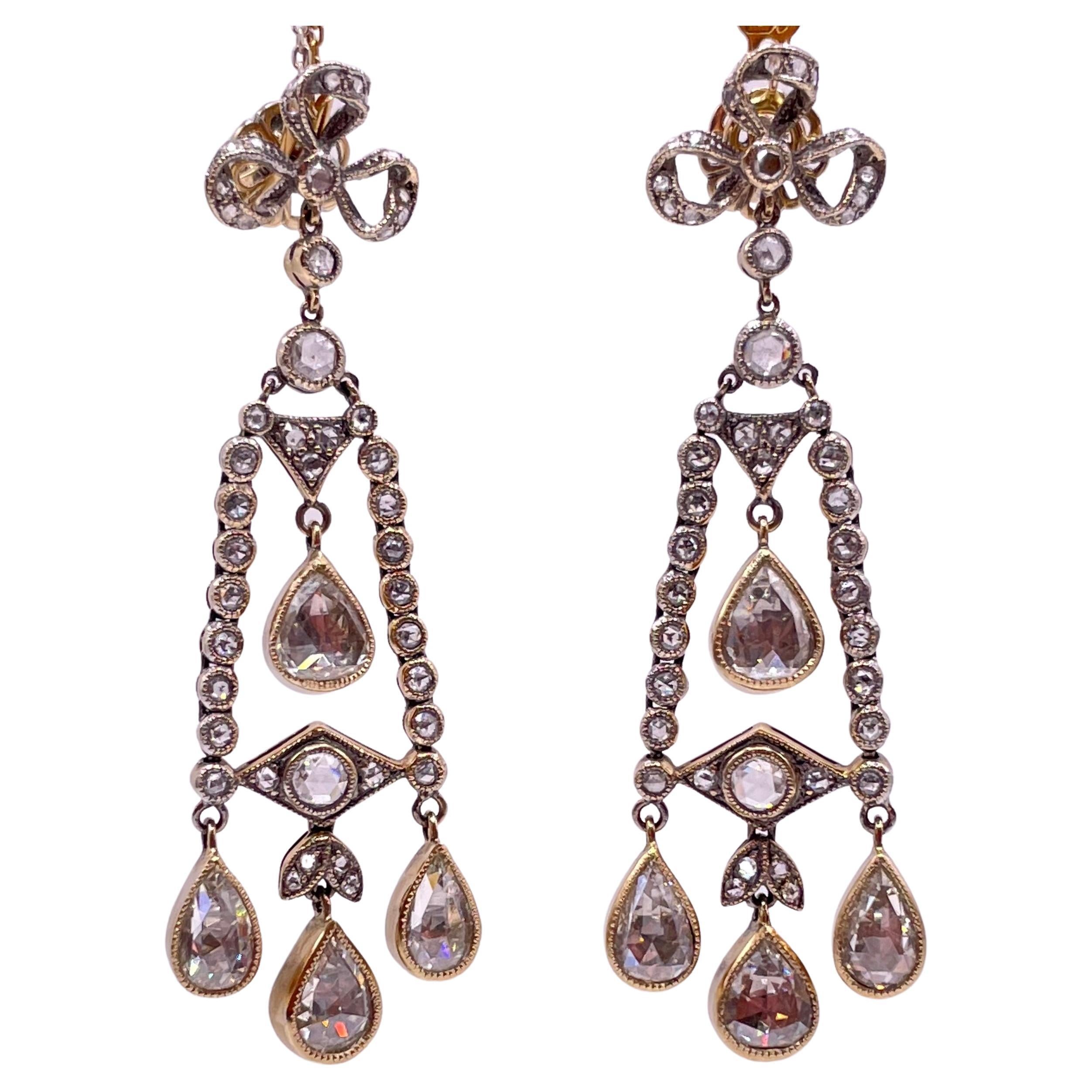 Orecchini con diamanti taglio rosa da 5.00 carati