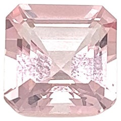 3.05 Carat AAA Natural Pink Morganite Asher Cut Shape Loose Gemstone Jewelry
