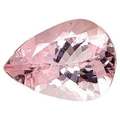 Morganite rose naturelle taille poire de 6,27 carats, pierre précieuse non sertie de pureté pure