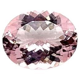 7.28 Carat Natural Pink Morganite Oval Cut  Eye Clean Clarity Loose Gemstone For Sale