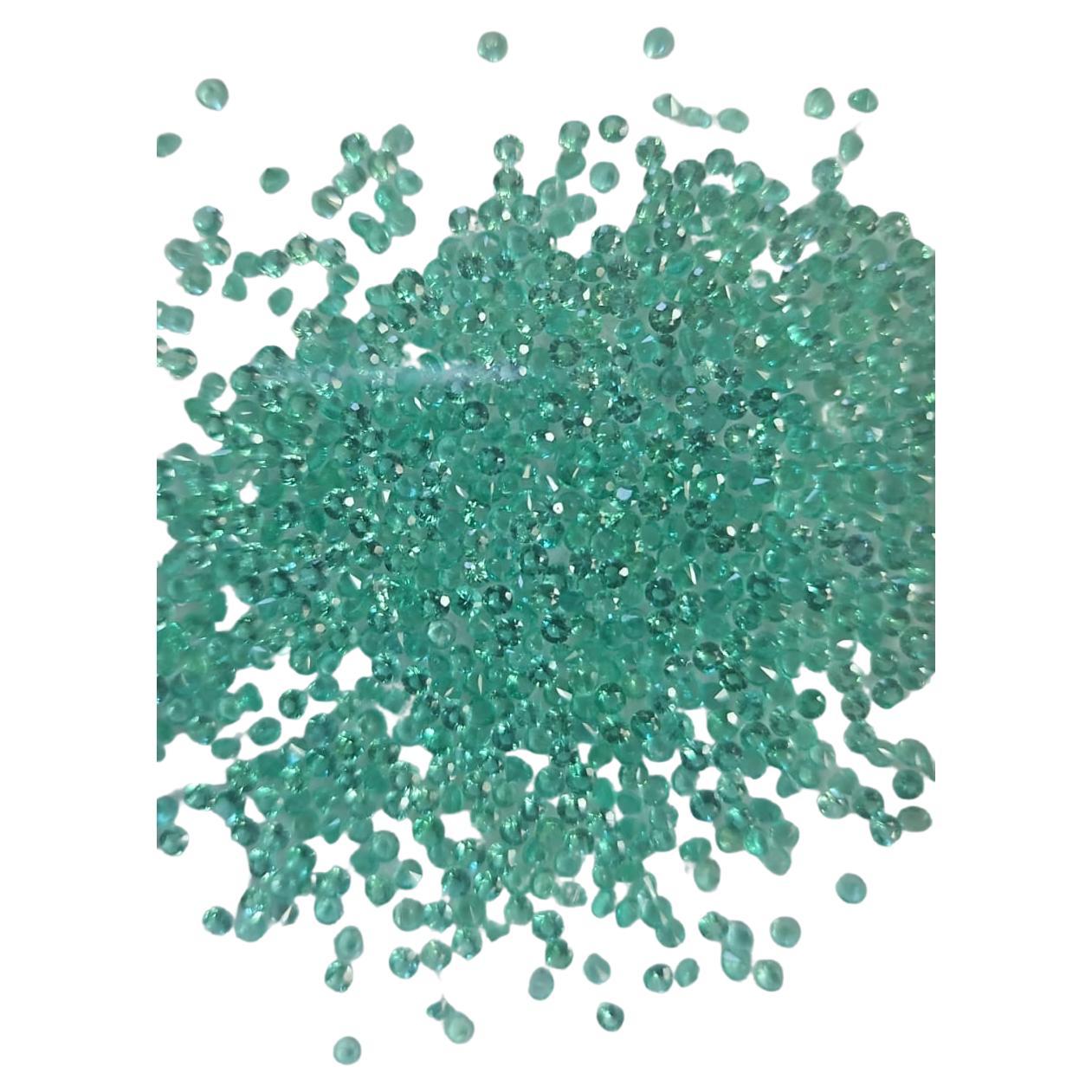 Emeralds Round Faceted Gemstones Jewelry 1.7-1.9mm Good Quality Natural Emerald For Sale