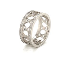 Tiffany & Co. Anello a fascia aperta in platino con diamante Voile - Misura 6
