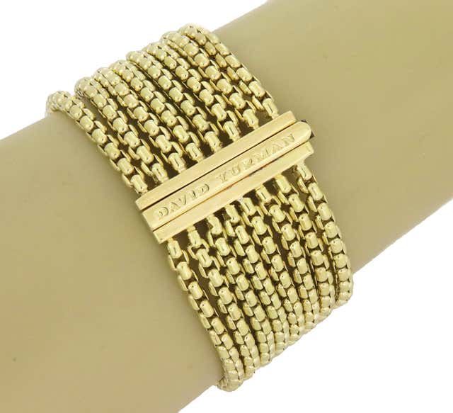 David Yurman Diamond 'x' Multi-Row Box Chain Bracelet in 18 Karat ...