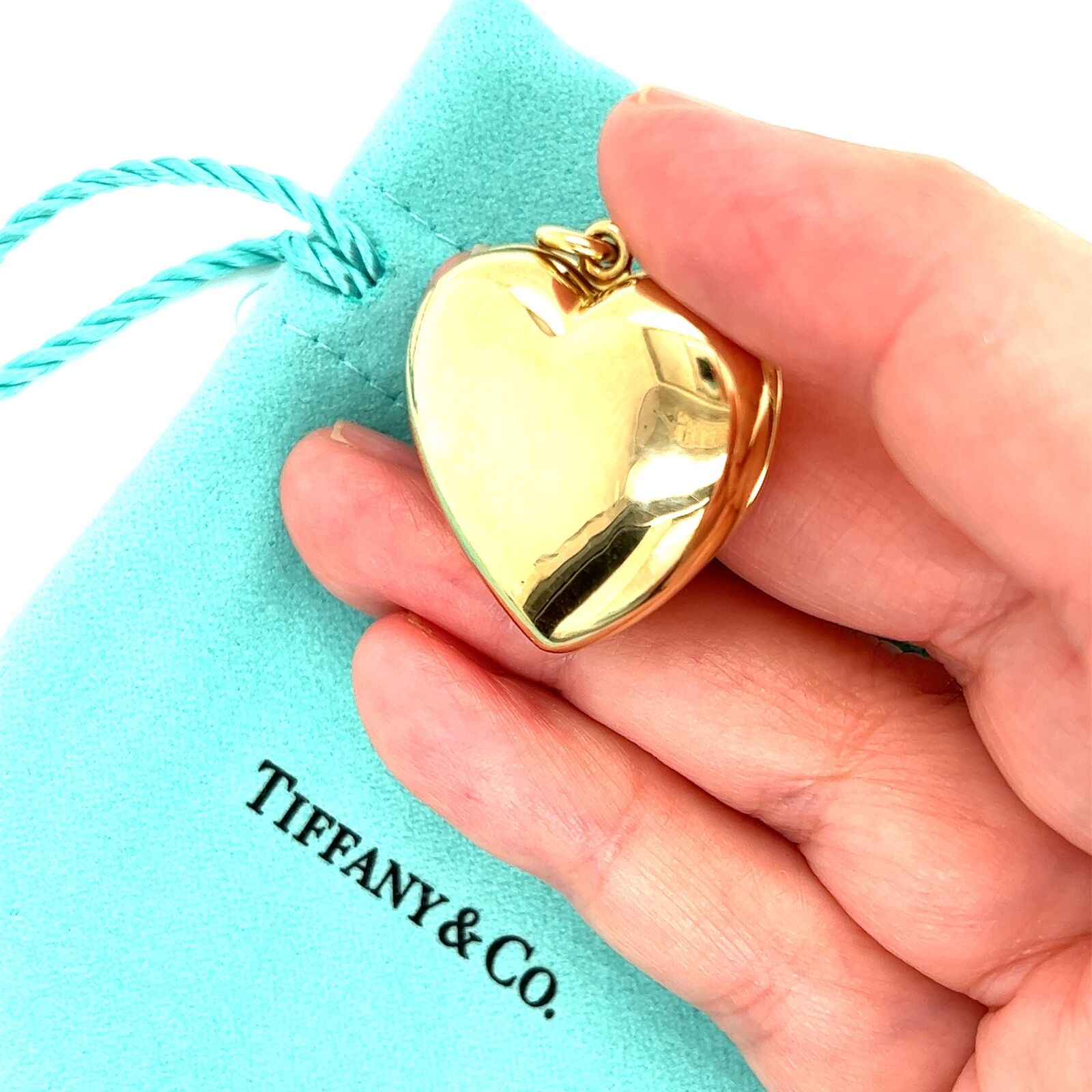 Tiffany & Co. 14k Yellow Gold Ex Large Heart Locket Charm Pendant