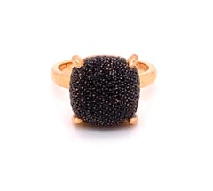 Tiffany & Co. Large Paloma Picasso Sugar Stacks Black Spinel 18k Rose Gold Ring