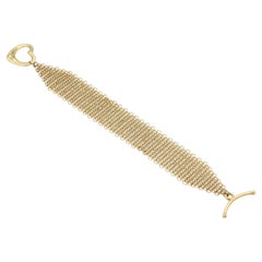 Tiffany & Co Peretti Mesh 18k Yellow Gold Heart Toggle Clasp Bracelet