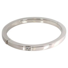 Cartier Tank Princess Cut Diamond 18k White Gold Bangle