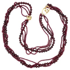 Tiffany & Co. Angela Cummings Garnet Beads Motif Long Necklace 31.5"