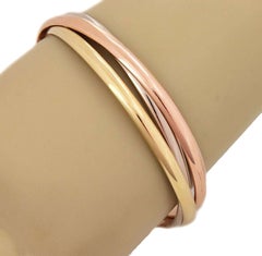 Cartier Trinity Classic 18k Tri-Color Gold Bangle Bracelet w/Paper Size GD