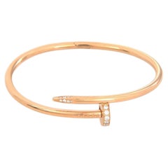 Cartier Juste un Clou Diamond 18k Rose Gold Bangle Bracelet w/Paper Size 18