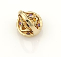 Cartier Pasha Citrine & Amethyst 18k Gold Round Ring w/Cert. Size US 5 EU 50