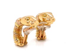 Boucles d'oreilles « Huggie » à clip Cartier Panthère en or tricolore 18 carats, avec notice