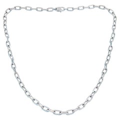 Collier à maillons Cartier Spartacus en or blanc 18 carats, avec certificat, 18"
