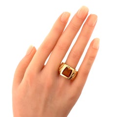 Cartier La Dona Citrine 18k Yellow Gold Band Ring w/Papers Size EU 51 / US 5.5