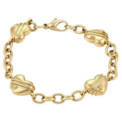 Tiffany & Co. Cupid Heart Charm 18k Yellow Gold Bracelet